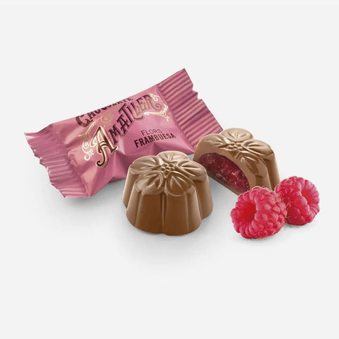 Étui flowpack pralinés chocolat lait framboise - 72g