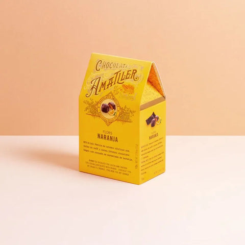 Étui flowpack pralinés chocolat noir 70% orange - 72g