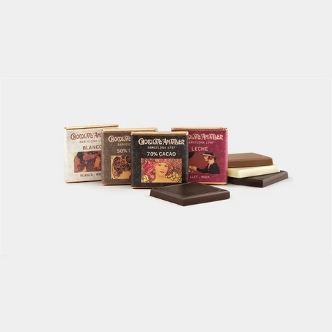Distributeur de napolitains au chocolat lait/noir/blanc - 5g