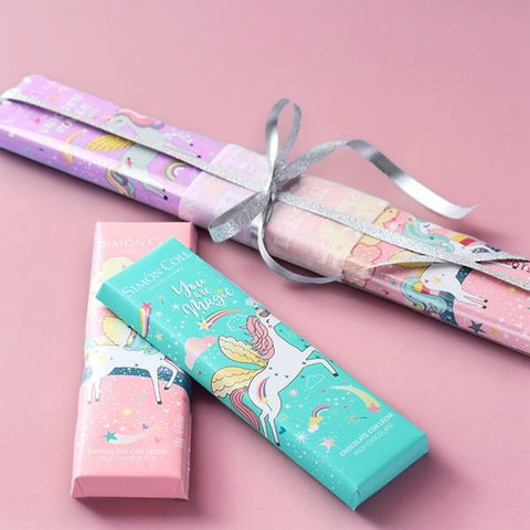 Réglette de chocolat au lait licorne -36g