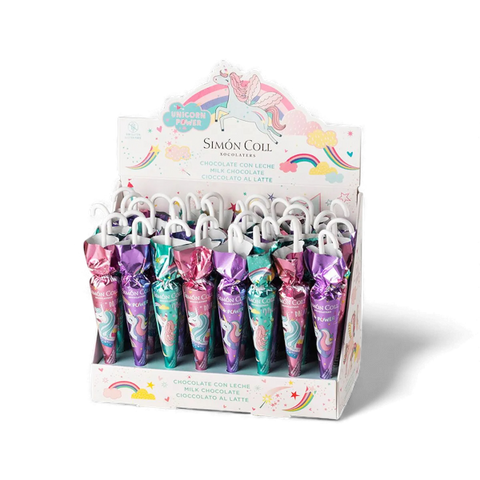 Parapluie en chocolat au lait Licorne - 15g