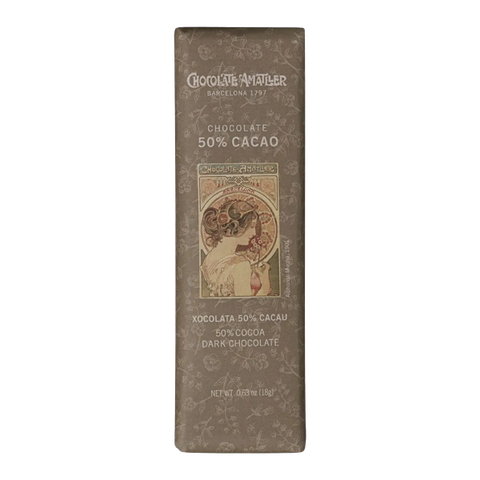Barre de chocolat noir 50% - format 18g