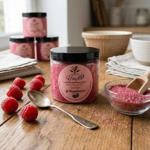 Sucre aromatisé framboise - Pot de 200g