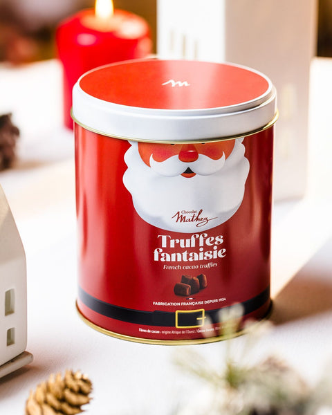 Boite métal noël christmas team truffes fantaisie - 250g